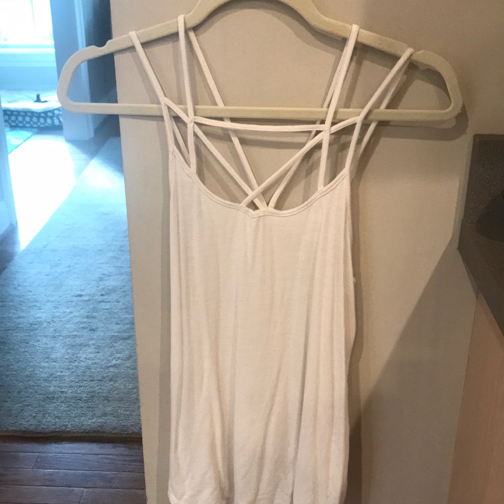 White strappy tank top